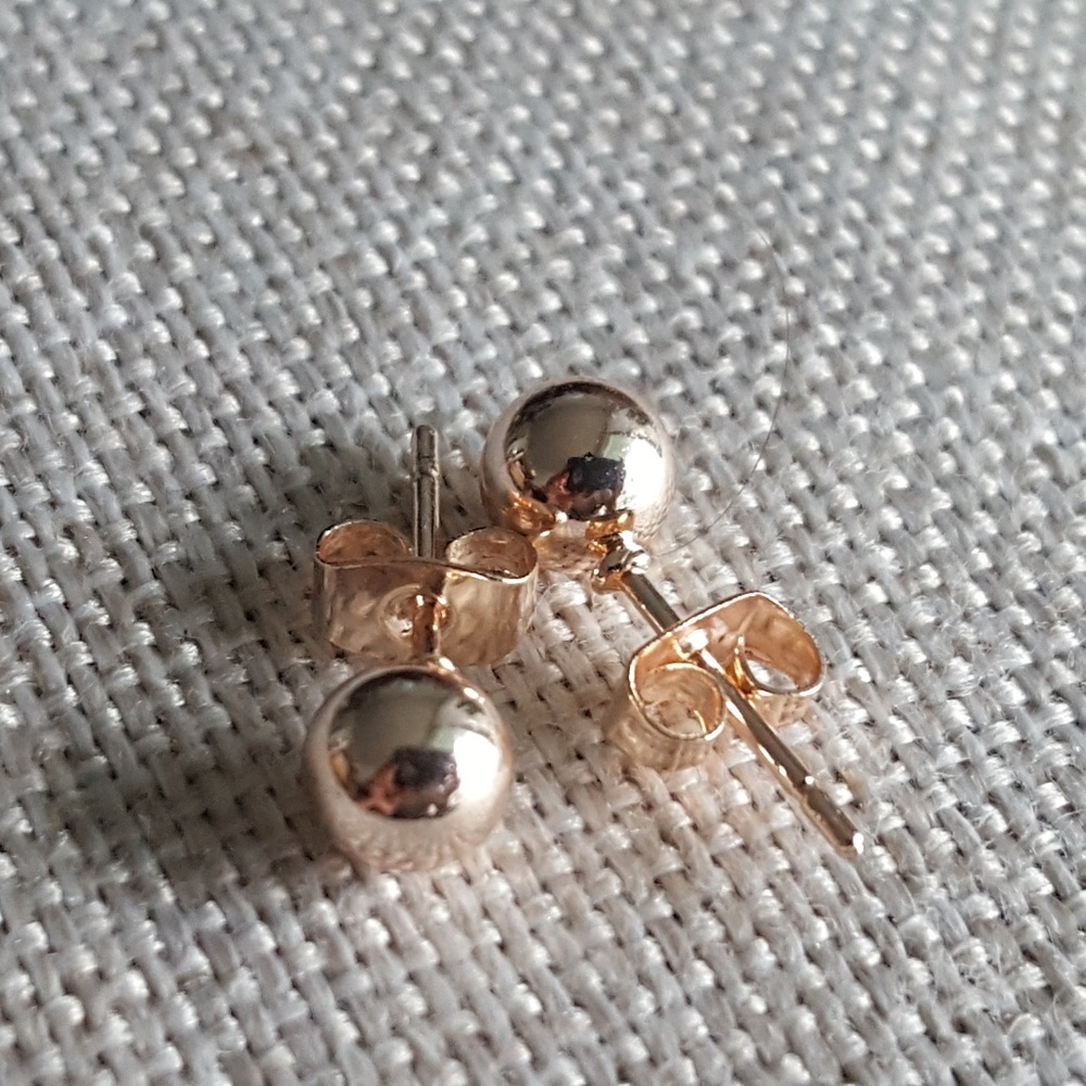 Rose Gold Hard Wear Ball Earrings